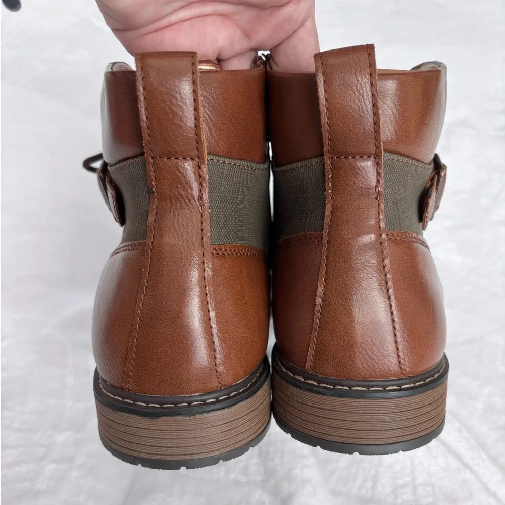 STEVE MADDEN Men's Brown Cap Toe Lace-Up Combat Ankle Boot--NEW--10.5